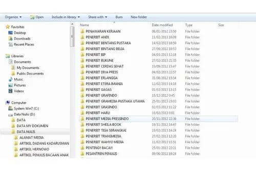 pengaturan folder file