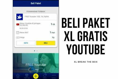 beli paket XL Gratis youtube