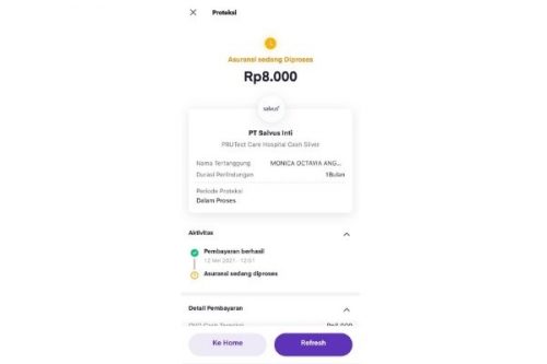 Pembelian prutect care hospital cash mudah dan praktis via aplikasi OVO