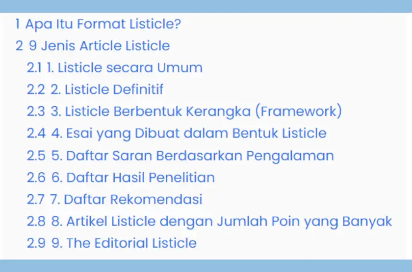 Contoh outline untuk menulis artikel